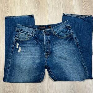 Ed Hardy Men’s Button Fly Distressed Denim Jeans Size 36